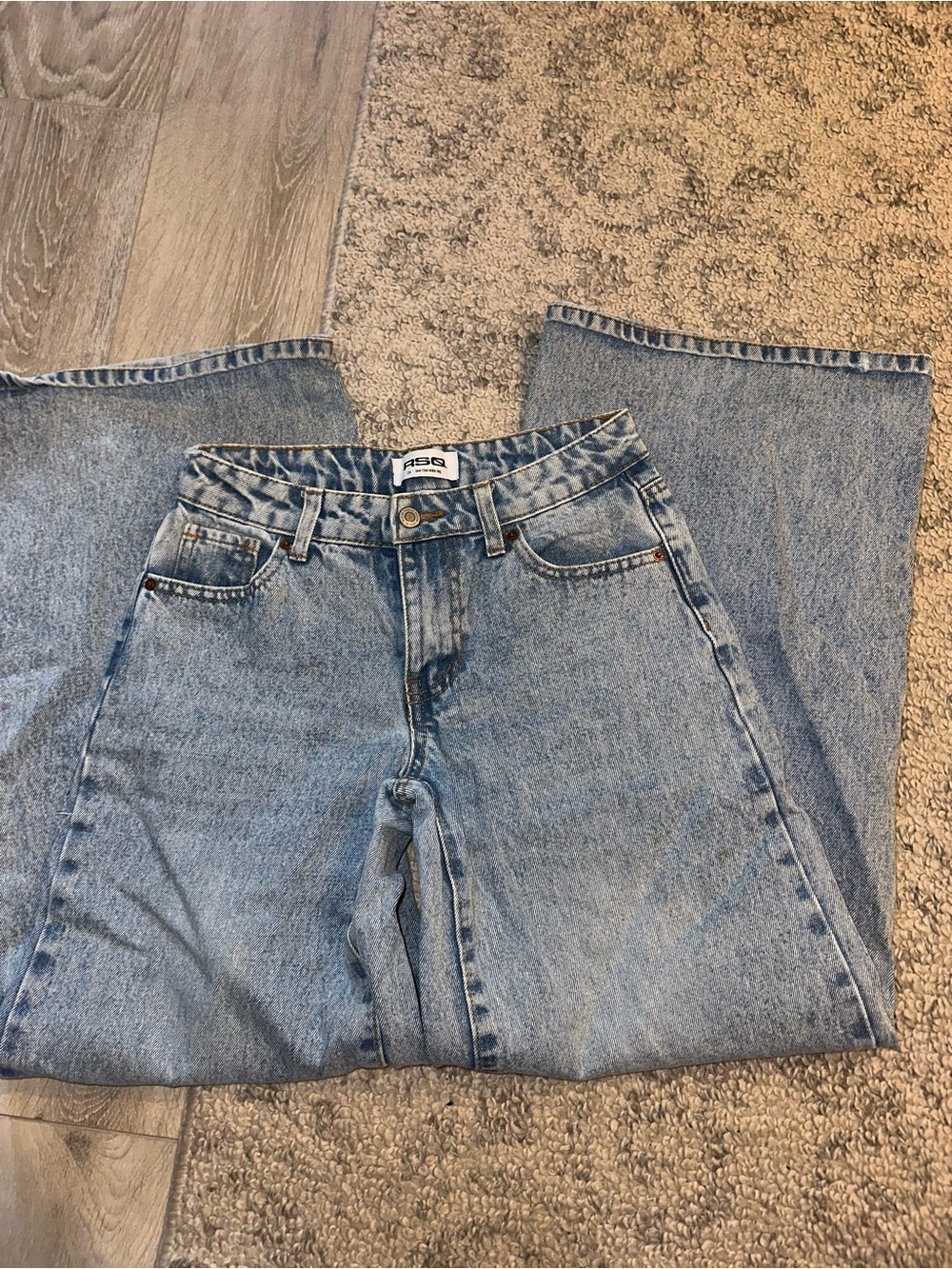 RSQ Light Blue High-Waist Straight Leg Jeans
